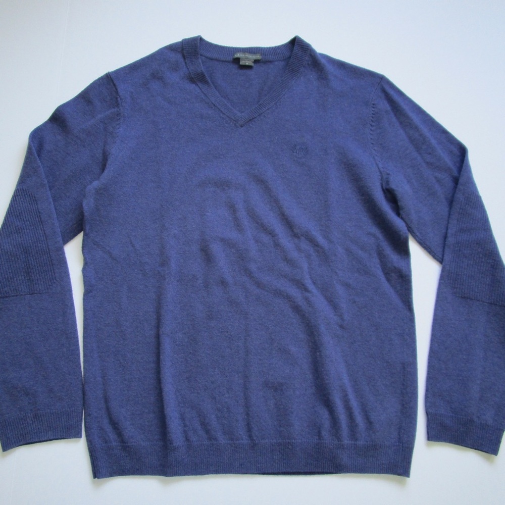 Armani Exchange v neck wool pullover sweater